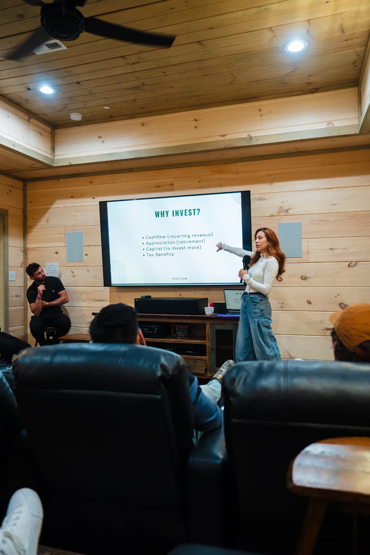 Tiffany Dasilva presenting a real estate investing workshop